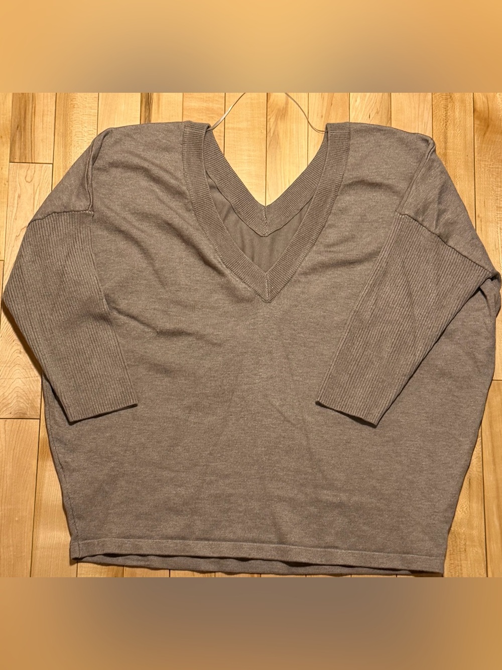 Saint Tropez West Taupe V-Neck Sweater